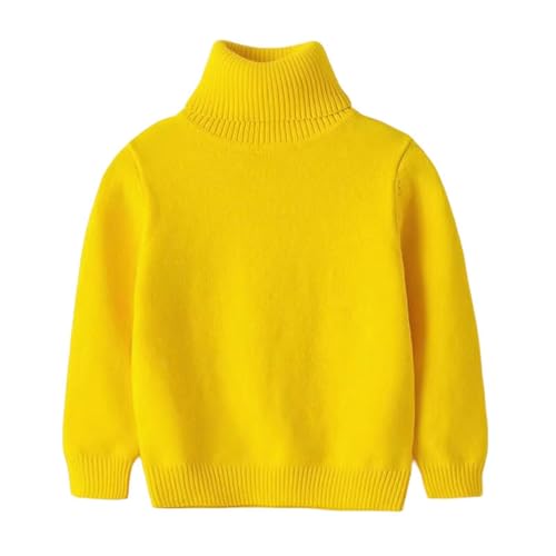 AYSDSKI Strickpullover Teenager Mädchen Jungen Rollkragen Pullover Einfarbig Warmer Strickpulli Langarm Oberteil Kinder Rollkragenpullover Casual Modische Pulli Basic Baumwoll Tops 2-15 Jahre von AYSDSKI