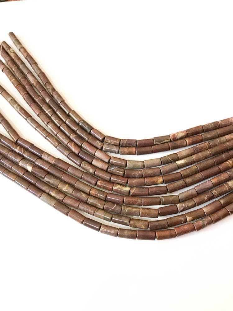 Schokoladen Jaspher Tube 8x16 Mm 100% Natürlich, Ungewöhnlich, Einzigartig, Kreativ von AYSJewels