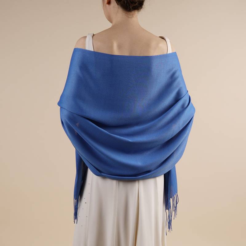 Royal Blau Pashmina Weiche Leichte Große Besondere Anlass Wickeln Mit Quasten von AYStudioUK