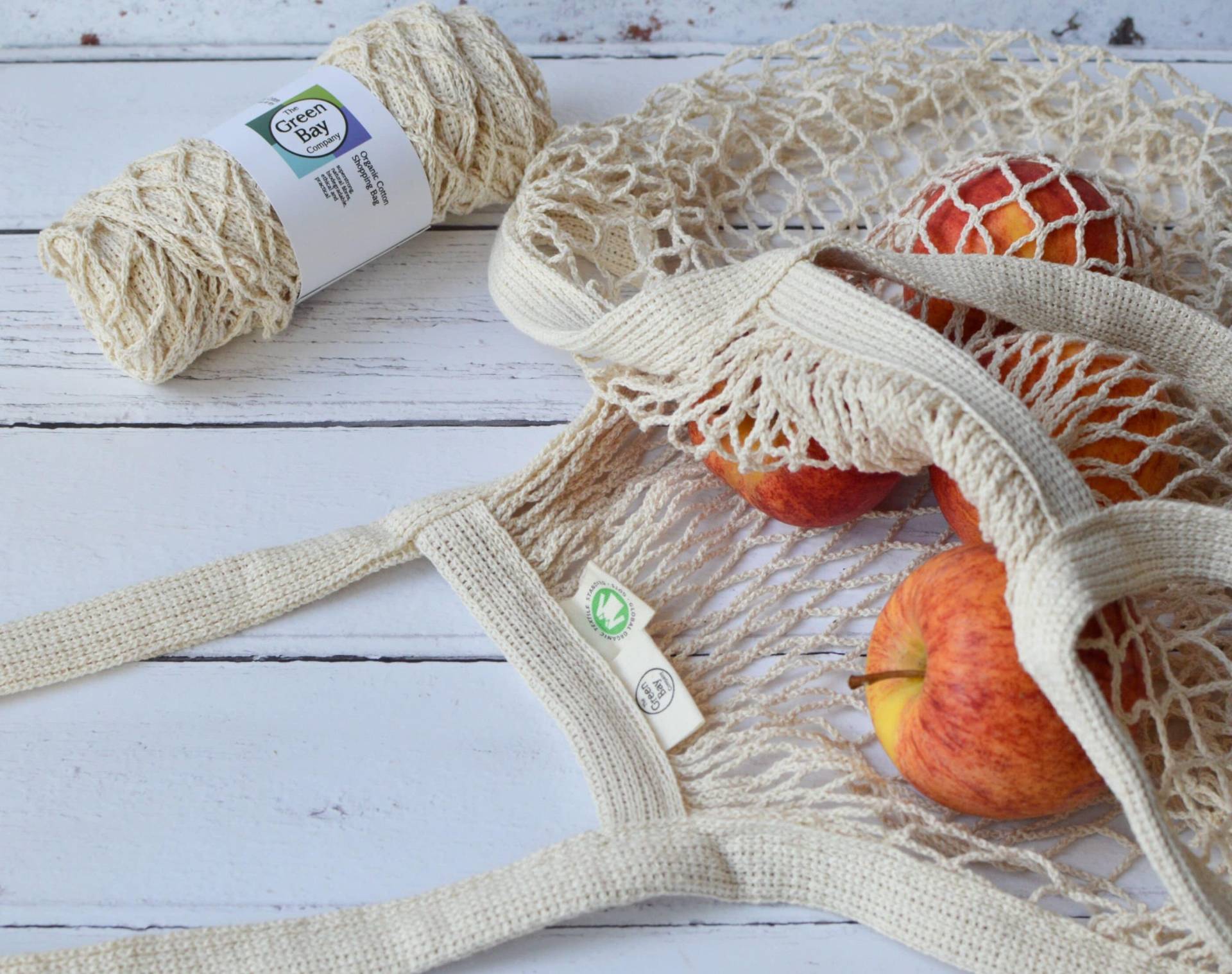 Räumungsverkauf Netz Taschen Geschenkset 2 String Bio-Baumwolle Einkaufstaschen & Mehrzwecktasche in Einer Geschenkbox von AYStudioUK