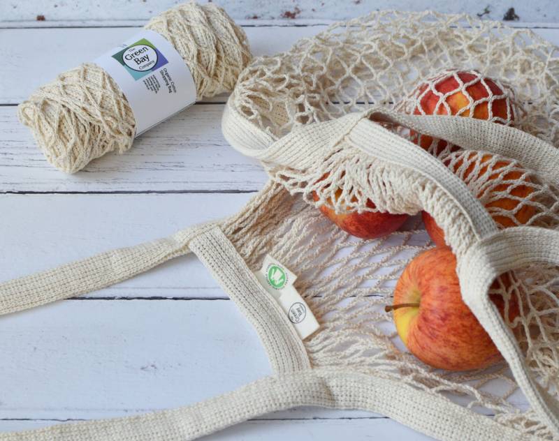 Räumungsverkauf Netz Taschen Geschenkset 2 String Bio-Baumwolle Einkaufstaschen & Mehrzwecktasche in Einer Geschenkbox von AYStudioUK