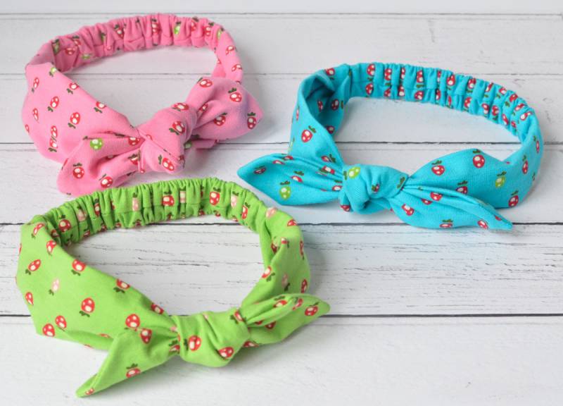 Rückverkauf 3 Stück Stirnband Mädchen Baumwolle Haarbänder Set Bogen Knoten Haarband Mit Abnehmbarer Schleife Türkis Blau Rosa Grün von AYStudioUK