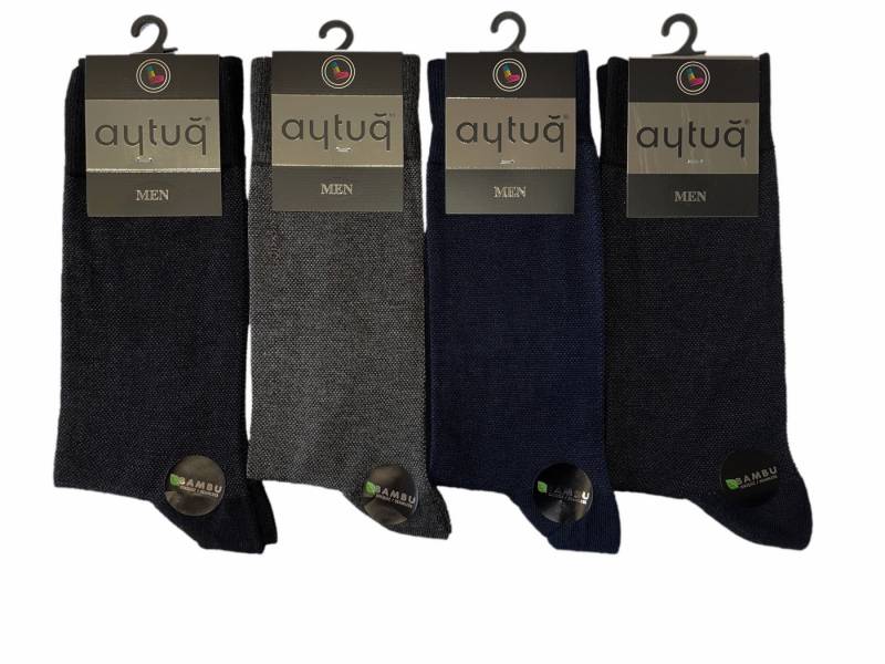 AYTUĞ Businesssocken 4 Paar Herren Business Socken aus Bambus-Viskose – Nahtlos – 41–45 Nahtlose, druckfrei, geruchshemmend, temperaturregulierend. von AYTUĞ