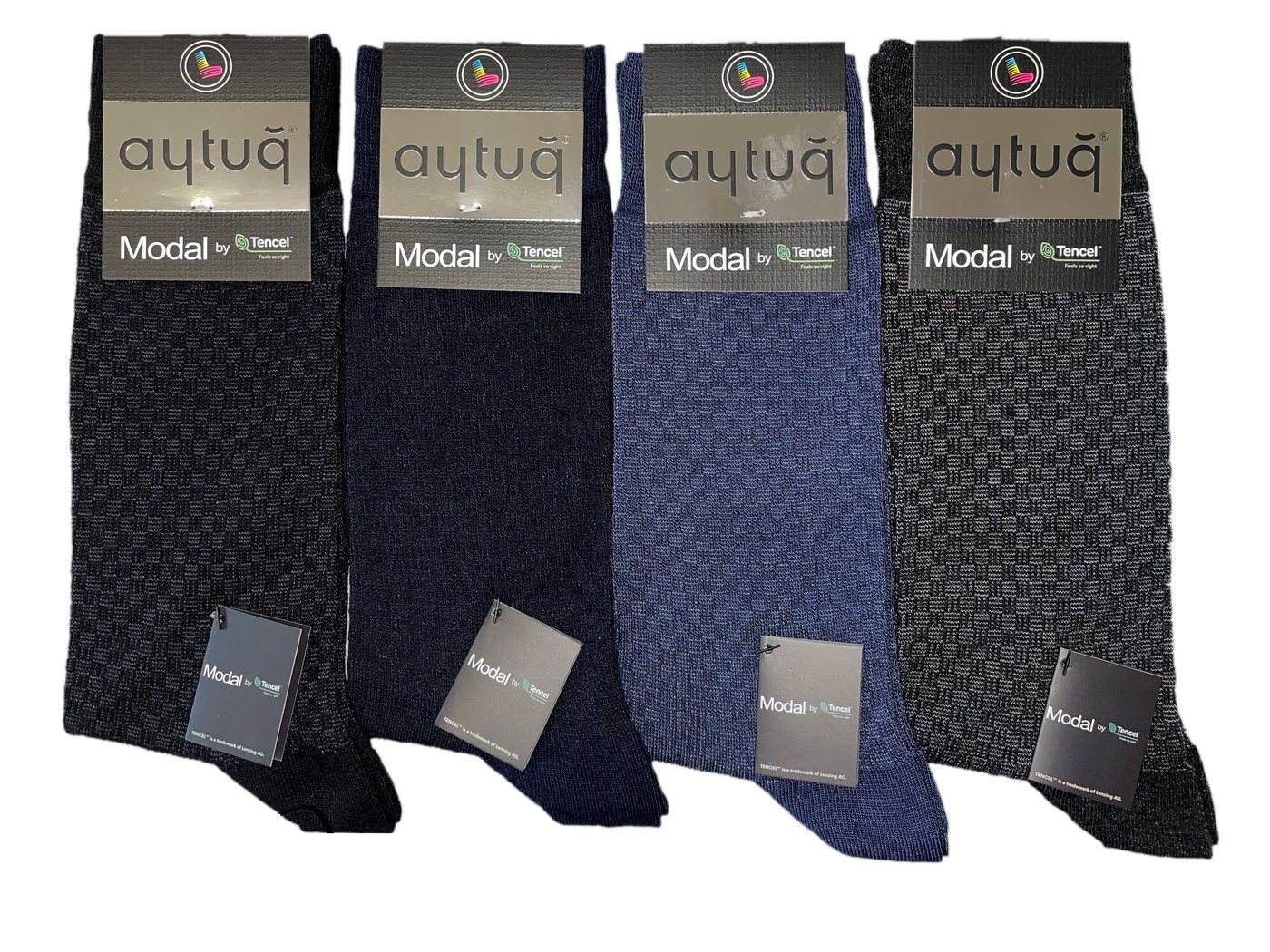 AYTUĞ Businesssocken 4 Paar Herren-Business-Socken aus Modal – Ohne Naht, Größe 41–45 von AYTUĞ