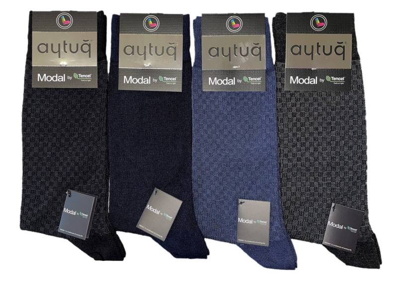AYTUĞ Businesssocken 4 Paar Herren-Business-Socken aus Modal – Ohne Naht, Größe 41–45 von AYTUĞ