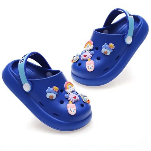 AYUEBO Kinder Clogs Pantoletten Mädchen Jungen Sommer Unisex Hausschuhe Gartenschuhe Strand Sandalen Slip Badeschuhe Gummi Gartenclogs Outdoor On Flach von AYUEBO