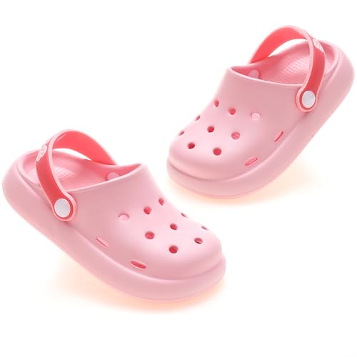 AYUEBO Kinder Clogs Pantoletten Mädchen Jungen Sommer Unisex Hausschuhe Gartenschuhe Strand Sandalen Slip Badeschuhe Gummi Gartenclogs Outdoor On Flach von AYUEBO