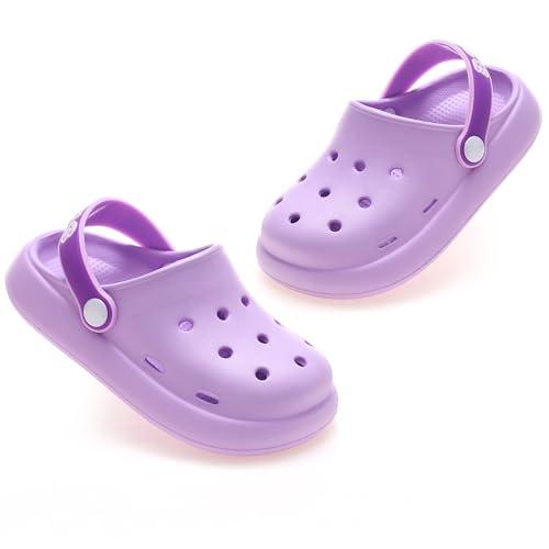 AYUEBO Kinder Clogs Pantoletten Mädchen Jungen Sommer Unisex Hausschuhe Gartenschuhe Strand Sandalen Slip Badeschuhe Gummi Gartenclogs Outdoor On Flach von AYUEBO