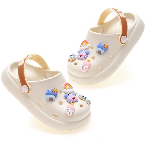 AYUEBO Kinder Clogs Pantoletten Mädchen Jungen Sommer Unisex Hausschuhe Gartenschuhe Strand Sandalen Slip Badeschuhe Gummi Gartenclogs Outdoor On Flach von AYUEBO