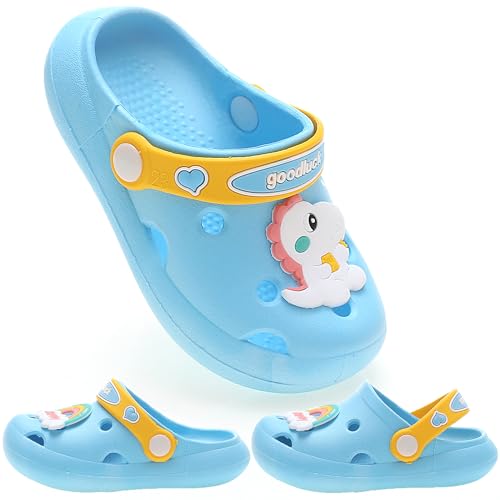 AYUEBO Unisex Kinder Clogs Jungen Mädchen Gartenschuhe Pantoffeln rutschfeste Gartenclogs Strand Gummi Hausschuhe Sommer Latschen,Blau A,EU22/23 von AYUEBO