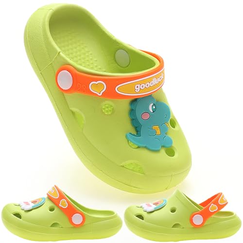 AYUEBO Unisex Kinder Clogs Jungen Mädchen Gartenschuhe Pantoffeln rutschfeste Gartenclogs Strand Gummi Hausschuhe Sommer Latschen,Grün A,EU22/23 von AYUEBO