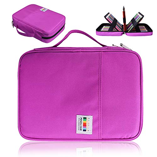AYVANBER Große Federmäppchen 220 Slots Buntes Mäppchen Gelschreiber Federmäppchen oder 220-Farben Bleistifte Gel-Marker Stifteetui Box für Studenten Erwachsene Künstler (Violett) von AYVANBER