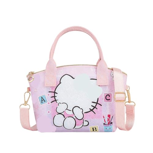 AYVRUOP Handtasche Mädchen,Handtasche FüR Kinder Mit Verstellbarer Gurt,Kitty Kinder Tasche,Katze Cartoon Crossbody Handbag,Handtasche Kinder,Kinder GeldböRse Zum Geeignet FüR MäDchen,Rosa von AYVRUOP