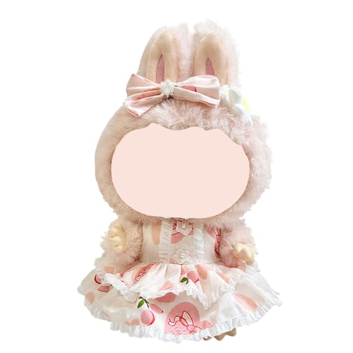 AYVRUOP Puppenkleidung,Bekleidung für 38 cm Labobo Plüsch,mokoko kleidung,Kleid mit Schleife Haarspangen,DIY Kinder Geschenke(Pink) von AYVRUOP
