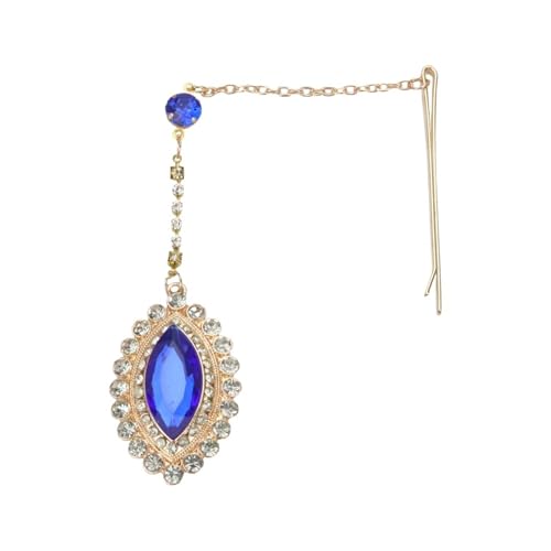 Hair Accessories Women Girl Rhinestone Forehead Headband Trend Head Chain Eyebrow Drop für Mode(Blue) von AYWTIUN