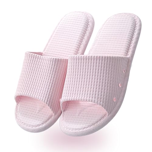 AYYDMY Bequeme Badeschuhe, rutschfeste Schnell Trocknende Hausschuhe für Damen Herren, Weiche Plattform-Kissen Sandalen für Wohnzimmer, Pool, Strand, SPA, Drinnen und Draußen (Rosa,38/39EU) von AYYDMY