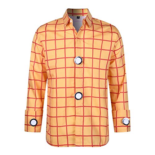 AYYOHON Woody Shirt Cowgirl Jessie Kostüm Hemd Herren Plaid Button Down Langarm Arbeit Freizeithemd 3XL von AYYOHON