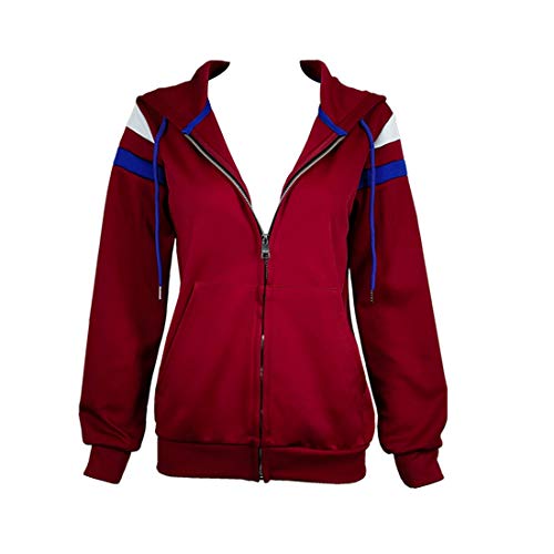 AYYOHON Damen Wanda Maximoff Hoodie Cosplay Kostüm Reißverschluss Mantel Kapuzenjacke Halloween Tops für Erwachsene, rot, 38 von AYYOHON