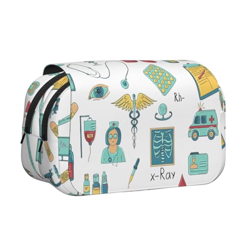 AYYQWE Abstraktion Biologie Chemie 4 Druck Leichte Stifttasche Stilvolle Schreibwaren Reise Büro Große Kapazität Make-up Toilettenartikel von AYYQWE