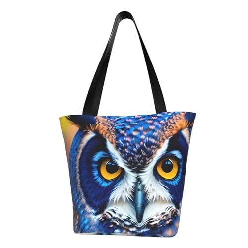 AYYQWE Blaue Eule 1 Druck Sommer Schultertasche Strand Crossbody Handtasche Reise Einkaufen Fitnessstudio Wandern Party Events von AYYQWE