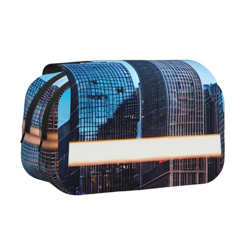 AYYQWE Chicago Reflect Print Lightweight Pen Bag Stylish Stationery Travel Office Large Capacity Makeup Toiletry von AYYQWE