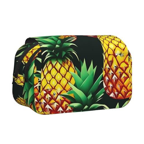 AYYQWE Federmäppchen, Motiv: tropische Früchte, Ananas, leicht, stilvolles Schreibwaren, Reisen, Büro, großes Fassungsvermögen, Make-up-Toiletry von AYYQWE