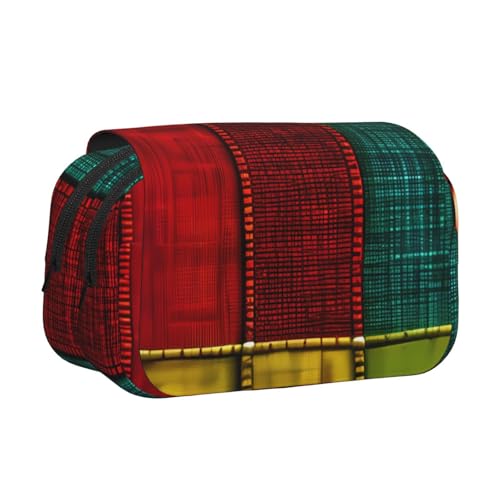 AYYQWE Federmäppchen im afrikanischen Stil, Patchwork, leicht, stilvoll, für Reisen, Büro, großes Fassungsvermögen, Make-up, Toilettenartikel von AYYQWE