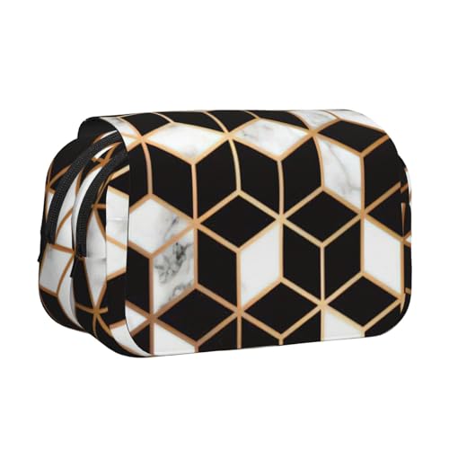 AYYQWE Federmäppchen mit 3D-Marmor-Muster, leicht, stilvolle Schreibwaren, Reisen, Büro, große Kapazität, Make-up, Toilettenartikel von AYYQWE