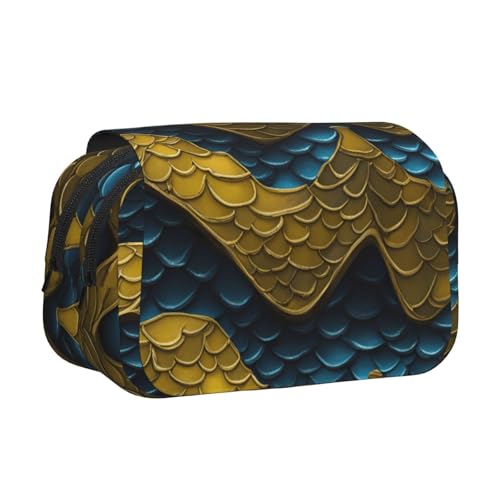 AYYQWE Federmäppchen mit Drachen-Schuppen-Druck, leicht, stilvolle Schreibwaren, Reisen, Büro, großes Fassungsvermögen, Make-up-Toiletry von AYYQWE