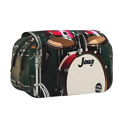 AYYQWE Federmäppchen mit Jazz-Trommel-Druck, leicht, stilvolles Schreibwaren, Reisen, Büro, großes Fassungsvermögen, Make-up-Toiletry von AYYQWE