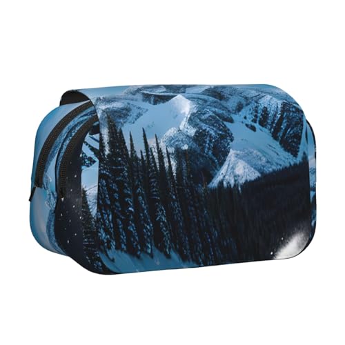 AYYQWE Federmäppchen mit Snowboard-Aufdruck, leicht, stilvolle Schreibwaren, Reisen, Büro, großes Fassungsvermögen, Make-up-Kulturartikel von AYYQWE