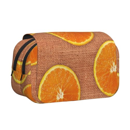 AYYQWE Federmäppchen mit Zitronen- und Orangen-Druck, leicht, stilvolles Schreibwaren, Reisen, Büro, großes Fassungsvermögen, Make-up-Kulturartikel von AYYQWE