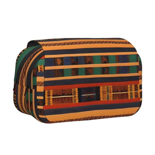 AYYQWE Federmäppchen mit afrikanischem Webdruck, leicht, stilvolles Schreibwaren, Reisen, Büro, großes Fassungsvermögen, Make-up-Kulturartikel von AYYQWE