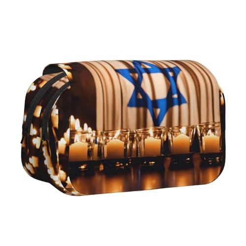 AYYQWE Federmäppchen mit israelischer Flagge, leicht, stilvolles Schreibwaren, Reisen, Büro, großes Fassungsvermögen, Make-up-Toiletry von AYYQWE