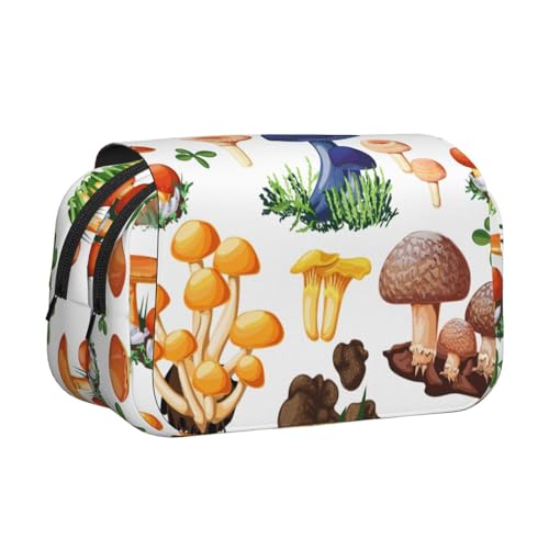 AYYQWE Federmäppchen mit japanischem Malerei-Pilz-Druck, leicht, stilvolles Schreibwaren, Reisen, Büro, großes Fassungsvermögen, Make-up-Toiletry von AYYQWE
