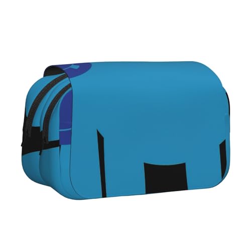 AYYQWE Federmäppchen mit niedlichem Nilpferddruck, leicht, stilvoll, für Reisen, Büro, großes Fassungsvermögen, Make-up-Kulturartikel von AYYQWE