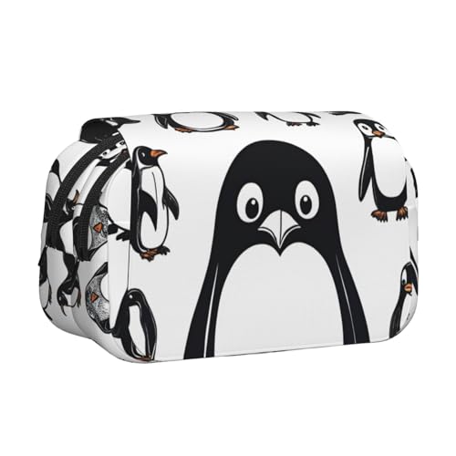 AYYQWE Federmäppchen mit niedlichem Pinguin-Druck, leicht, stilvolles Schreibwaren, Reisen, Büro, großes Fassungsvermögen, Make-up-Toiletry von AYYQWE
