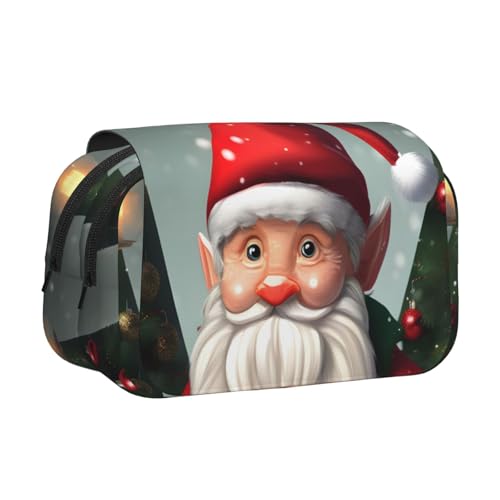 AYYQWE Federmäppchen mit traditionellem Weihnachts-Zwerg-Druck, leicht, stilvolles Schreibwaren, Reisen, Büro, großes Fassungsvermögen, Make-up-Toiletry von AYYQWE