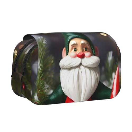 AYYQWE Federmäppchen mit traditionellem Weihnachts-Zwergen-Druck, leicht, stilvolles Schreibwaren, Reisen, Büro, großes Fassungsvermögen, Make-up-Toiletry von AYYQWE