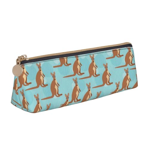 AYYQWE Funny for Kangaroo Zoo Print Student Pencil Case Large Capacity Triangle Pouch Zippered Pen Makeup School College, weiß, Einheitsgröße von AYYQWE