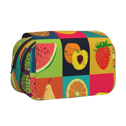 AYYQWE Kunststil, Obstdruck, leicht, stilvolle Schreibwaren, Reisen, Büro, großes Fassungsvermögen, Make-up-Toiletry von AYYQWE