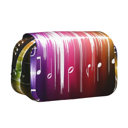 AYYQWE Leichte Stifttasche mit Musikdruck, stilvolle Schreibwaren, Reisen, Büro, große Kapazität, Make-up, Kulturbeutel von AYYQWE