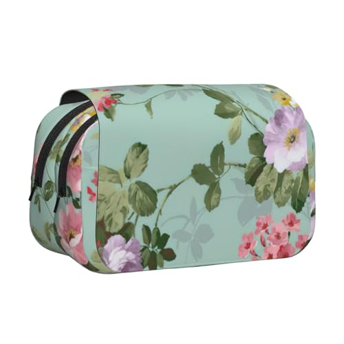 AYYQWE Leichte Stifttasche mit Pfingstrosen-Aufdruck, stilvolle Schreibwaren, Reisen, Büro, große Kapazität, Make-up-Kulturartikel von AYYQWE