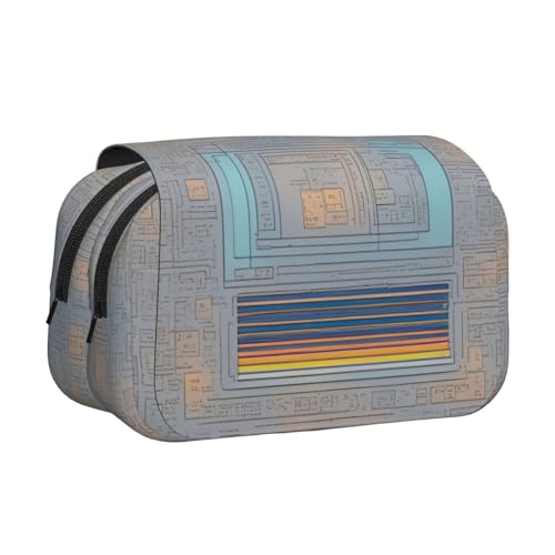 AYYQWE Leichte Stifttasche mit Programmiercode-Druck, stilvolle Schreibwaren, Reisen, Büro, großes Fassungsvermögen, Make-up, Toilettenartikel von AYYQWE