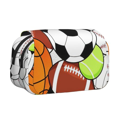 AYYQWE Leichte Stifttasche mit Sportballdruck, stilvolle Schreibwaren, Reisen, Büro, großes Fassungsvermögen, Make-up-Kulturartikel von AYYQWE