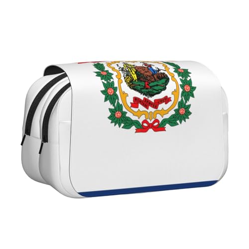 AYYQWE Leichte Stifttasche mit West-Virginia-Flagge, stilvolles Schreibwaren, Reisen, Büro, großes Fassungsvermögen, Make-up-Toiletry von AYYQWE