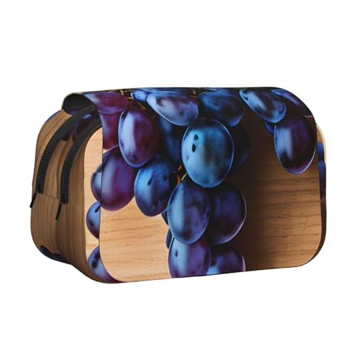 AYYQWE Leichtes Stifteetui mit Traubenmuster, stilvolle Schreibwaren, Reisen, Büro, großes Fassungsvermögen, Make-up-Toiletry von AYYQWE