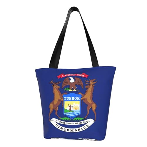 AYYQWE Michigan State Flag Print Sommer Schultertasche Strand Crossbody Handtasche Reise Einkaufen Fitnessstudio Wandern Party Events AYYQWE Michigan State Flag Print Sommer Schultertasche Strand Crossbody Handtasche Reise Einkaufen Fitnessstudio Wandern Party Events von AYYQWE