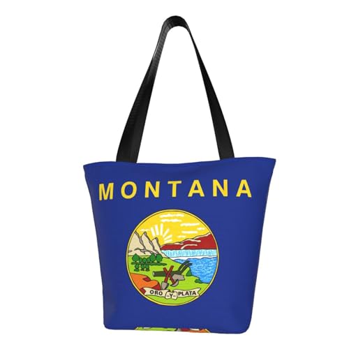AYYQWE Montana State Flag Print Sommer Schultertasche Strand Crossbody Handtasche Reise Einkaufen Fitnessstudio Wandern Party Events von AYYQWE