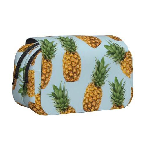 AYYQWE Pineapple Print Leichte Stifttasche Stilvolle Schreibwaren Reise Büro Große Kapazität Make-up Toilettenartikel von AYYQWE